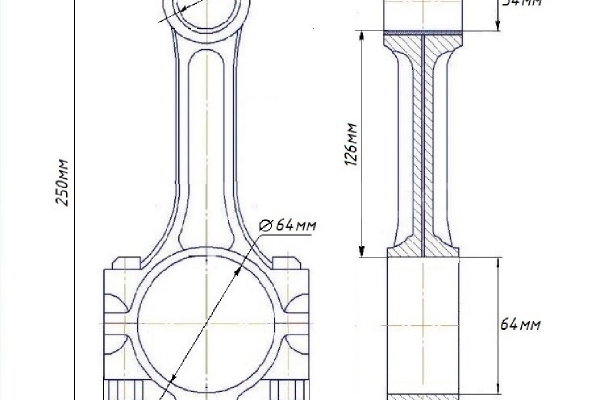 Шатун Toyota Dyna, Toyoace Шатун 13201-59055 Шатун Toyota Dyna, Toyoace Шатун 13201-59055