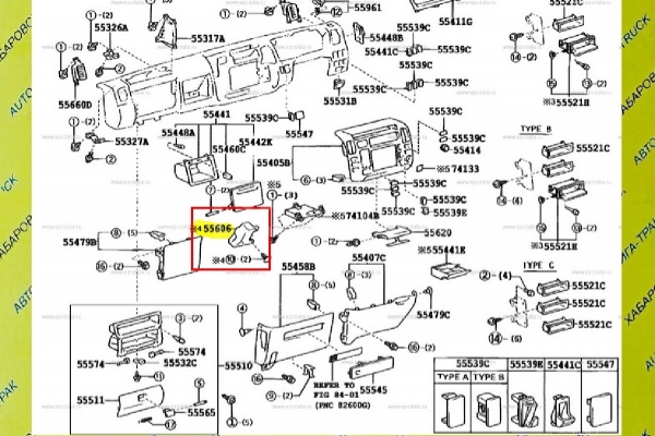 Обшивка, панель салона Toyota Dyna, Toyoace Обшивка, панель салона    55641-37010