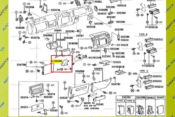 Обшивка, панель салона Toyota Dyna, Toyoace Обшивка, панель салона S05C 2003  55641-37010