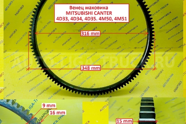 Венец маховика Mitsubishi Canter Венец маховика ME012548 Венец маховика Mitsubishi Canter Венец маховика ME012548